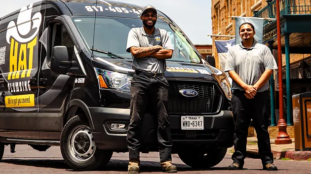 HAT Plumbing, Heating & Air team and vehicle 3